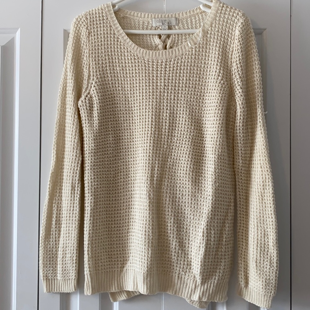 Olive & Oak Knit Sweater with Back Tie